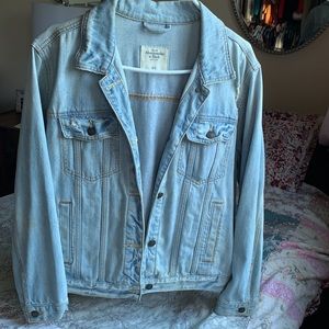 Light blue denim jacket with minor distressing